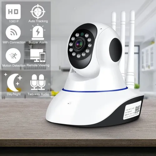 Câmera de Segurança Wi-Fi 1080P com Visão Noturna e Detecção de Movimento