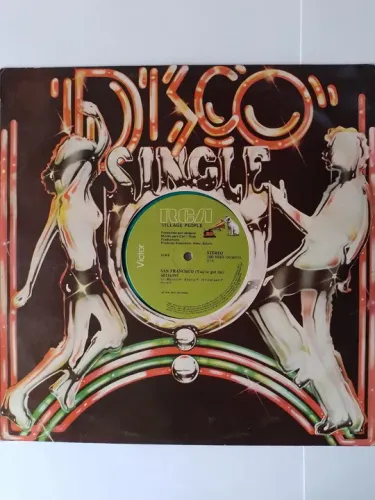 Lp Single Village People Vinil Verde San Francisco + In Hollywood 
