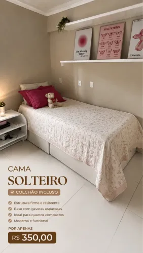Cama de solteiro - colchão incluso