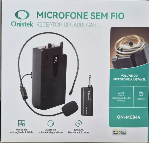 MICROFONE S/FIO RECARREG ON-MC844