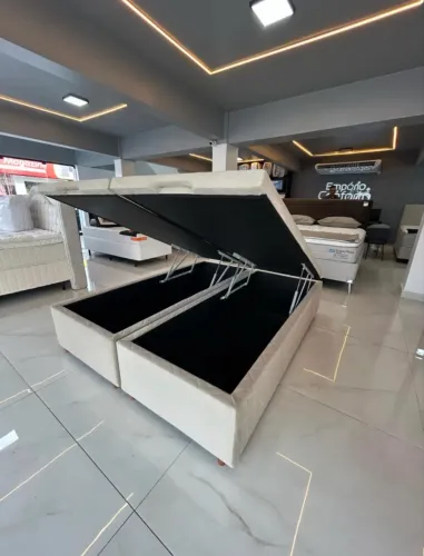 BASE BAÚ SUED QUEEN SOFTFLEX