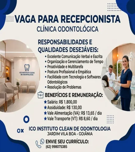 Vaga para recepcionista