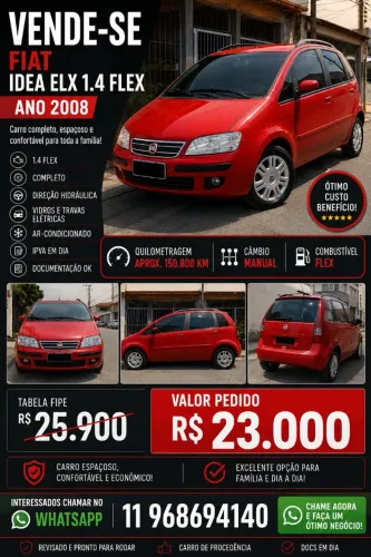 Fiat Idea ELX 1.4 MPI Fire Flex 8V 5P 2008
