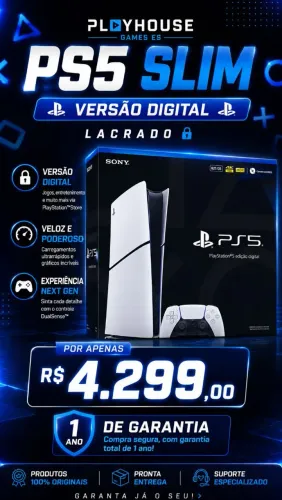 PlayStation 5 slim lacrado na Playhouse