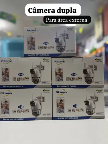 Câmera Wi-Fi Externa Dupla 360° IP66 | Visão Noturna | Acesso pelo Celular | Detecção de M