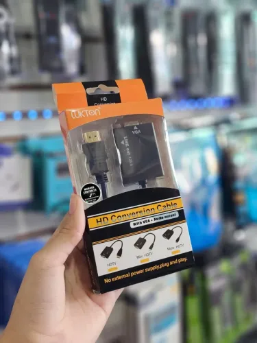 Conversor HDMI para VGA Com saída de áudio - Faço Entrega.