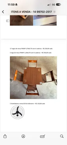 Jogo de mesa e cadeira FIMAP