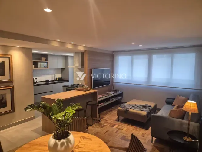 Apartamento mobiliado para locação com 02 quartos(1 suite) e 1 vaga no bairro Consolação