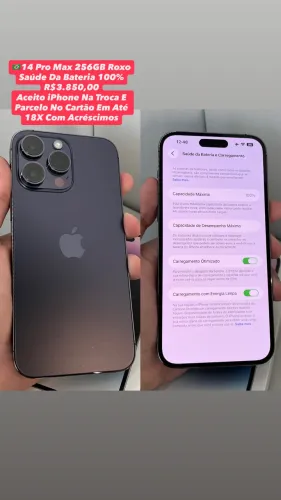 iPhone 14 Pro Max 256GB Roxo - Usado