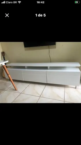 Vendo Rack com 3 gavetas fundas branco. 2,18x40x55