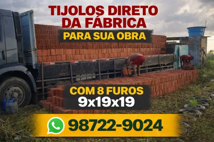 Tijolos direto da fábrica, entregamos em Recife e região