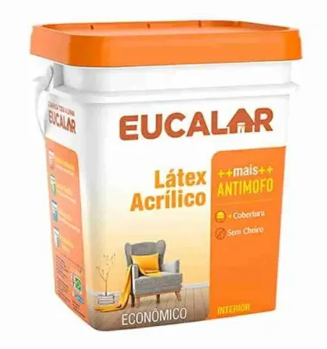 TINTA ACRÍLICO LÁTEX EUCATEX EUCALAR BALDE 18L MARFIM (FOSCO)