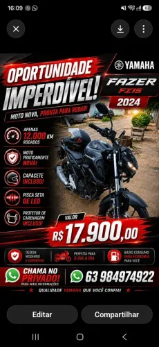 Yamaha Fazer FZ15 ABS 2024 - Excelente Estado | Pronta para Rodar