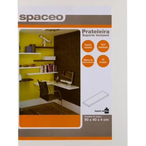 Prateleira com Suporte Madeira Branca 90x40cm