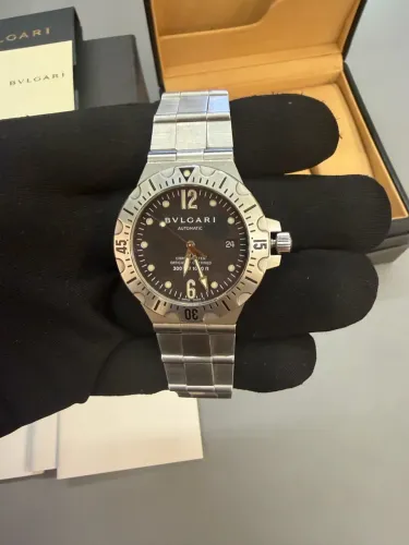 Relógio Bvlgari Scuba 40mm automático pulseira em aço fullset completo