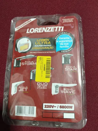 Resistência chuveiro Lorenzetti  story star jet wave  220v 6800w nova