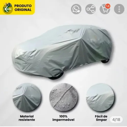 Capa carro marca Jacaré 100% Impermeável com forro lona NOVO