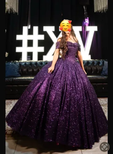 Vestido xv roxo valsa