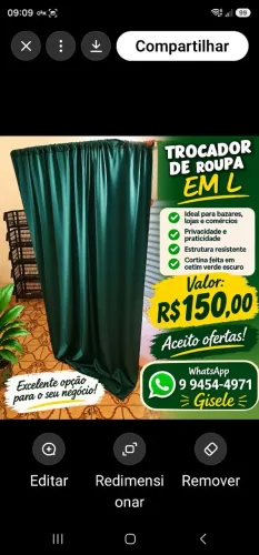 Trocador em L para lojas ou bazares - R$150