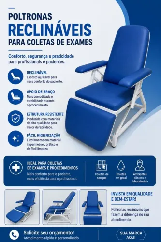 Poltronas reclináveis com apoio de braço para coleta