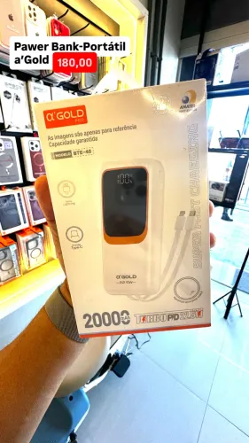 ? Power Bank Alpha Gold Pro 20.000mAh | Carregamento Turbo 22.5W