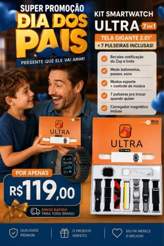 Smartwatch sete em um para um pai conectado em uma super oferta
