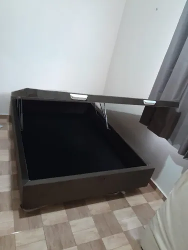 Baú Casal Marrom Suede