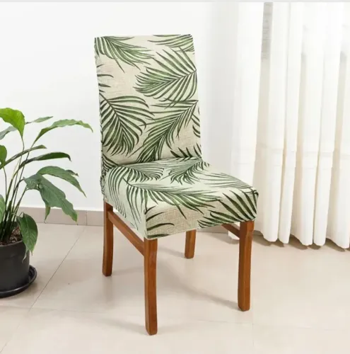 Kit 4 capas para cadeira estampadas Floral Verde