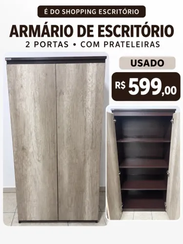 Armário para escritório - duas portas - com prateleira