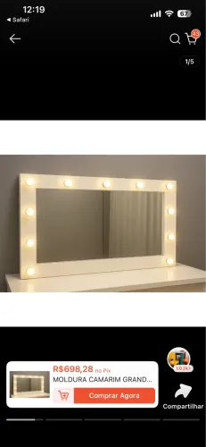 ESPELHO CAMARIM COM LED 1,30m