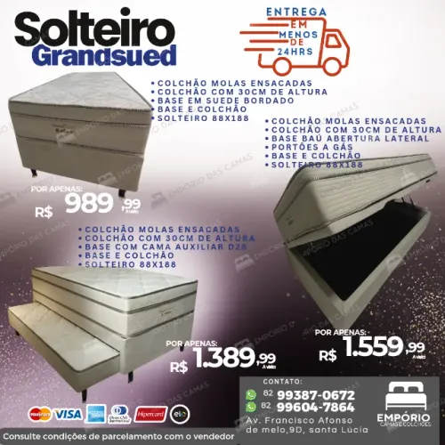Cama solteiro molas grandsued bonsono cama bau, cama auxiliar, cama convencional