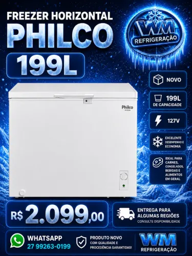 Freezer Horizontal Philco 199 Litros 127V Novo - R$ 2.099