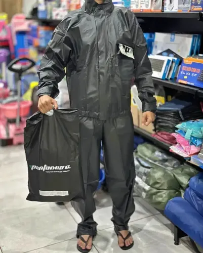Capa de chuva grossa com zíper 