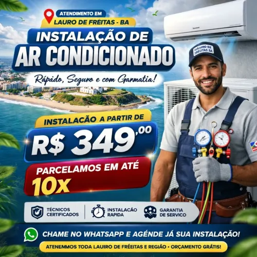 Instalação de ar condicionado em Lauro de Freitas
