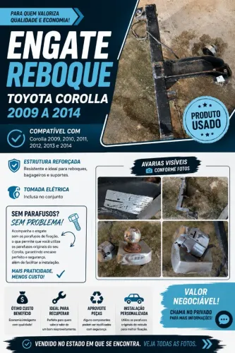 Reboque linha Toyota Corolla 2009 a 2014