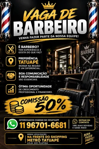 vaga de barbeiro