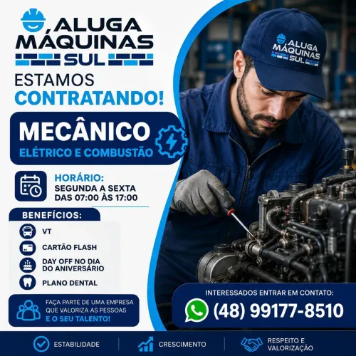 VAGA PARA MECÂNICO ELETRICO E COMBUSTÃO 