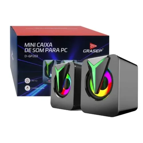 Caixa de Som para Pc/notebook 6w D-gp203 - Grasep *ENTREGA GRÁTIS*