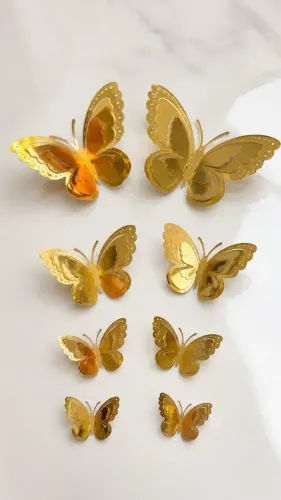 Borboletas Decorativas 3D para Bolo - Kit com 8 Unidades