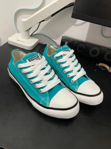 converse all star chuck taylor ox verde - tam 38 (praticamente novo)