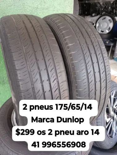 Pneus 175/65/14 marca Dunlop $299 os 2 pneu aro 14 usados roda muito ainda não é remold