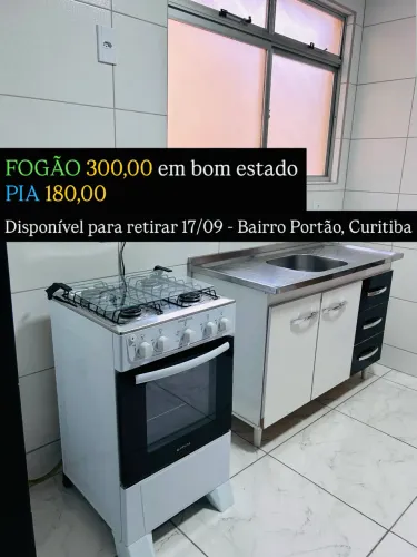 Vendo PIA e FOGÃO em bom estado, retirada: bairro Portão