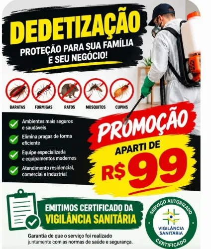 Detetização profissional sem cheiro promoção