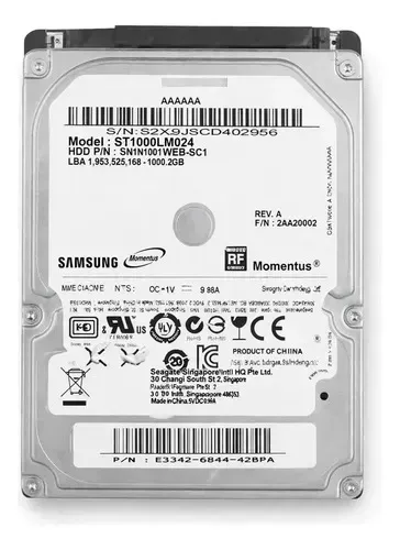 HD Samsung 1TB SATA 2.5" Notebook SMART Saudável Testado