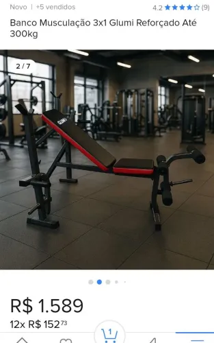 Banco Musculação 3x1 Glumi Novo.