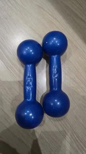 Par de halteres bola emborrachado peso 2kg