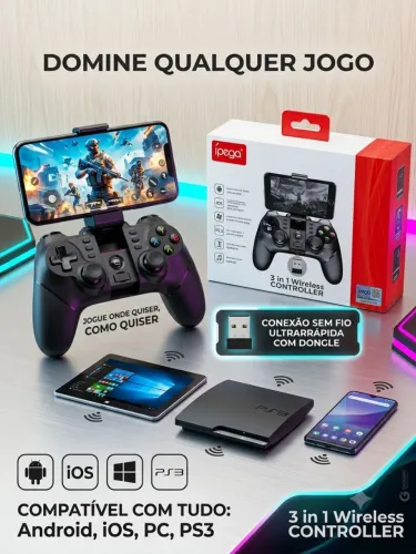 Controle Sem Fio ipega 3 em 1 - A Evolução do Seu Jogo!