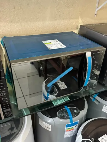 Microondas Panasonic 27 litros 127v cinza espelhado novo com garantia