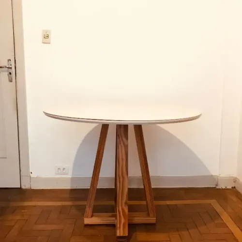 Mesa Redonda 4 Lugares Tampo com Vidro