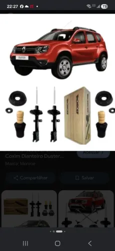 Vendo kit amortecedor dianteiro completo duster orochi capture 250 extra